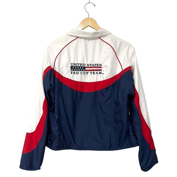 Vintage Fed Cup Tennis Team USA USTA Windbreaker Jacket Women’s Size Large - Picture 2 of 6